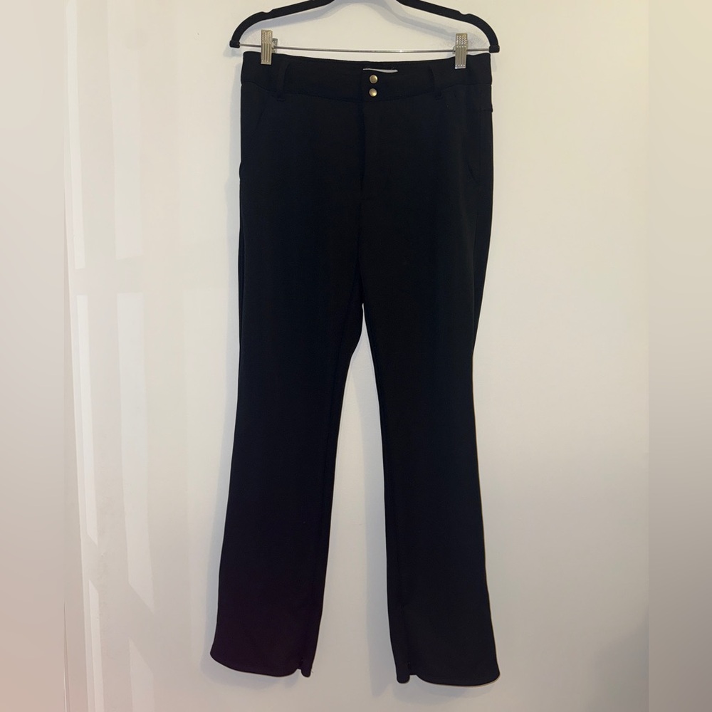 Anthropologie Black Slim Boot Pants with Ankle Zippers | Stretch Dress Trouser M - Picture 5 of 13